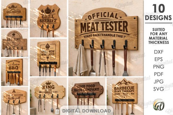 3D BBQ Utensil Racks Bundle Laser Cut: A Digital Design Solution for Creative Spaces