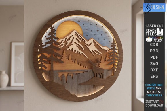 3D Layered Wall Decor Laser Cut CNC