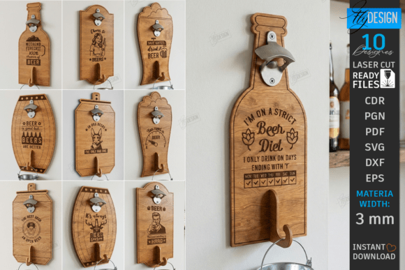 Beer Bottle Opener Laser Cut Bundle for CNC Projects