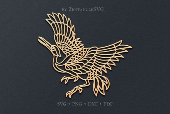 Crane Bird SVG Paper Cut Laser Cutting
