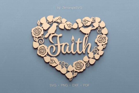Faith SVG Laser Cutting Heart