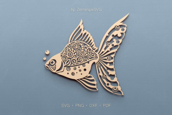 Goldfish SVG Paper Cut Laser Cutting: Elevating Digital Craftsmanship with Intricate Detail
