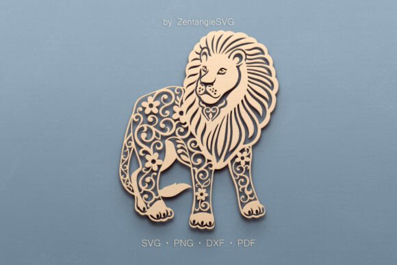 Lion SVG Paper Cut Laser Cutting Digital Template