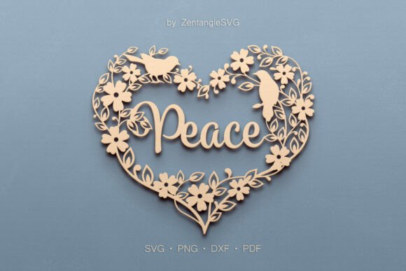 Peace SVG Laser Cutting Heart