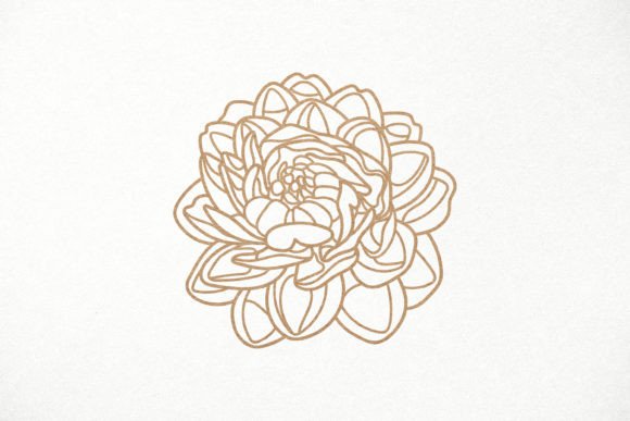 Peony Flower for Laser Cutting