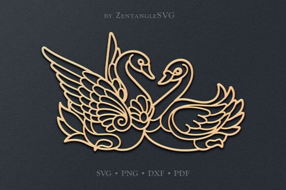 Swan Love SVG Paper Cut Laser Cutting