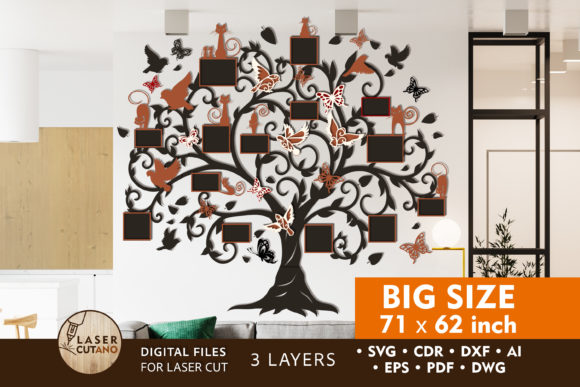 Transform Your Space with the Grandeur of Family Tree Photo Frames Laser Cutting