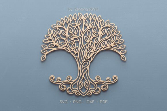 Tree of Life SVG Paper Cut Laser Cutting: A Digital Template for Intricate Craftsmanship
