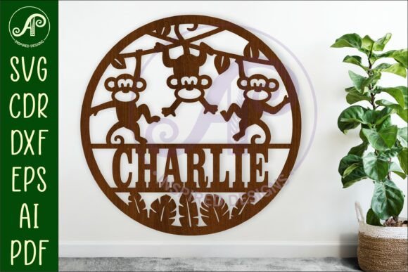 Unlocking Creativity with the Monkeys Name Sign Design Laser Cutting Digital Download