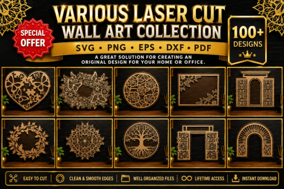 Various Laser Cut Wall Art SVG Bundle – Streamlining Creative Projects with Premium Quality Designs