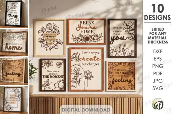 Wooden Home Decor Bundle Laser Cut